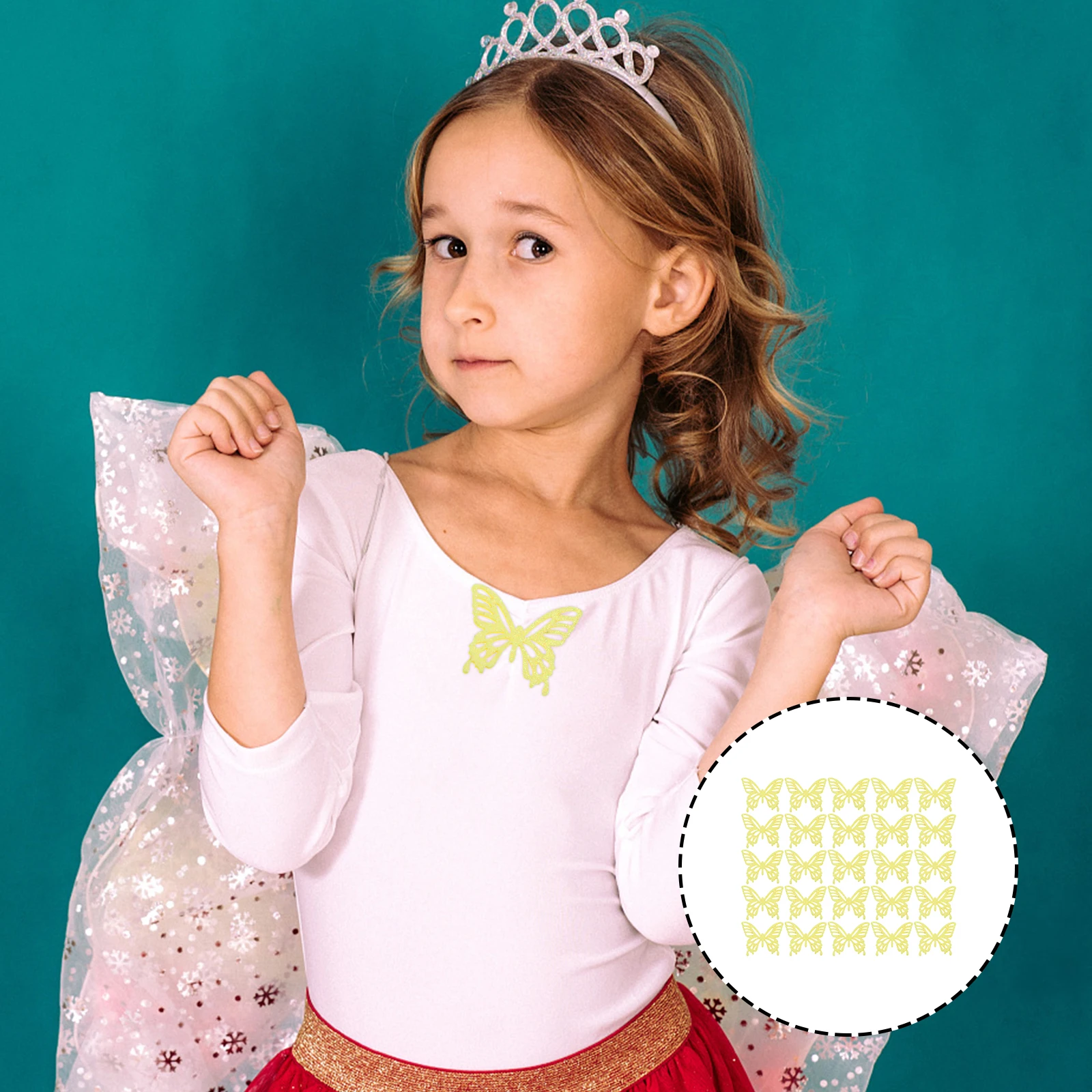 

25 Pcs Laser-cut Butterfly Hair Clip Craft Decorative Appliques Backpack Cloth Art Butterflies Artificial Gold Powder