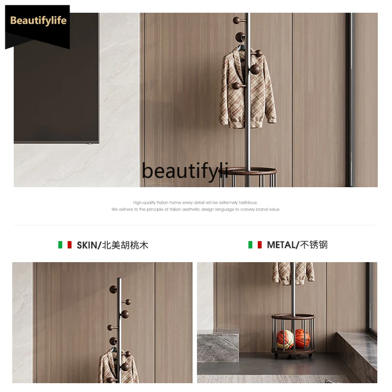 B567 Stainless Steel Floor-standing Coat Rack Bedroom Household High-grade Multi-functional Italian-style Clothes Rack