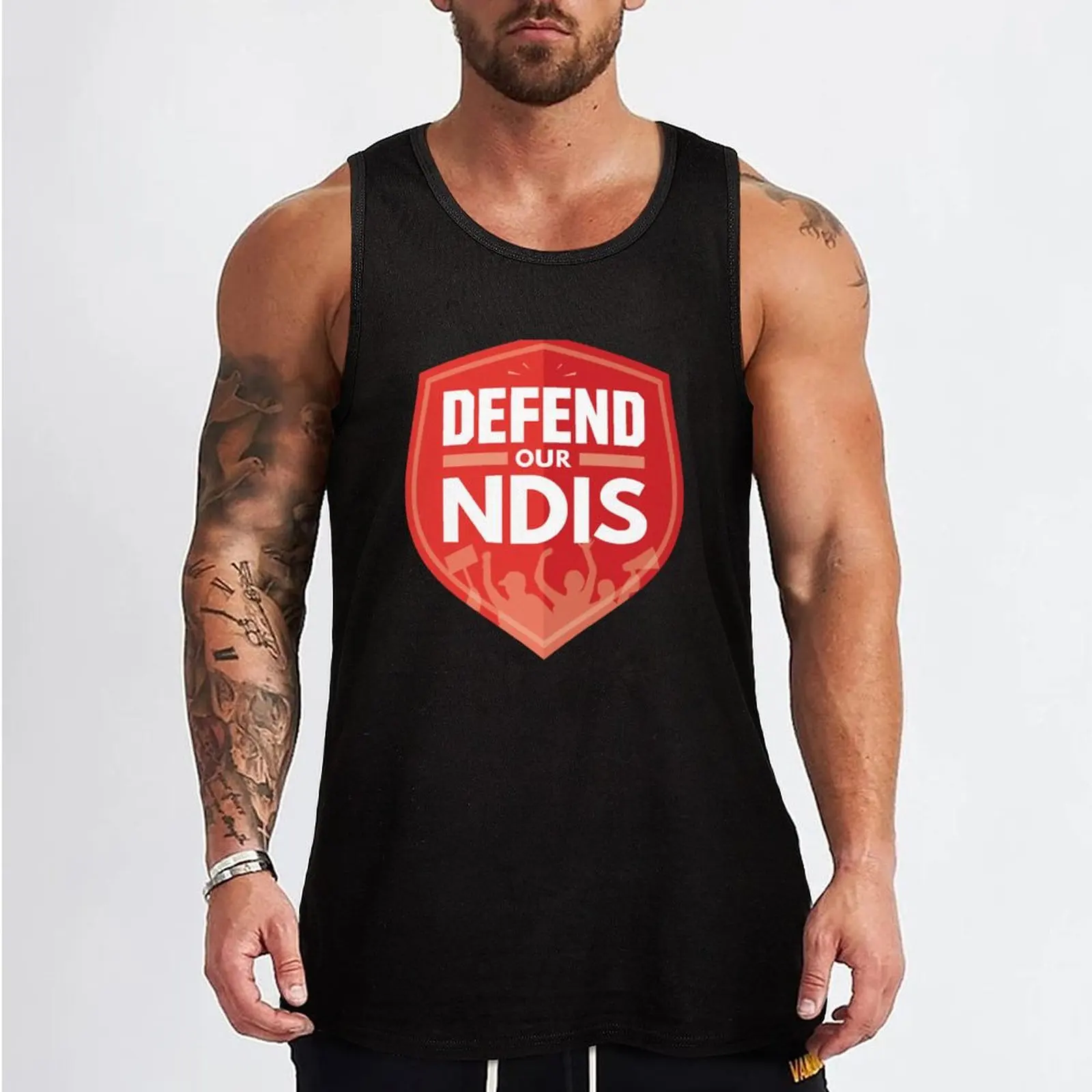 Defend Our NDIS Tank Top t shirt gym Male vest