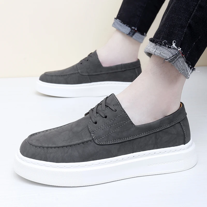 

Прочные мужские классические лоферы с нескользящим протектором и мягким языком, профессиональная повседневная одежда, оксфорды на шнуровке, уличные мужские кроссовки