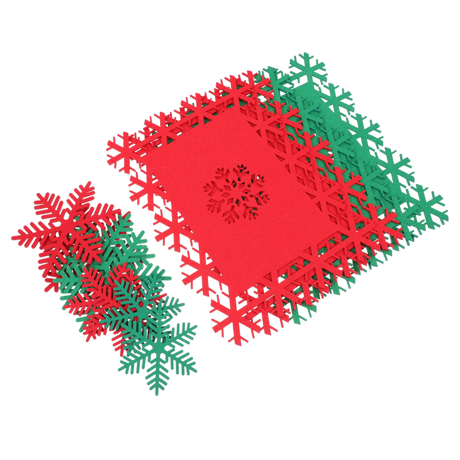 12 Buah Alas Meja Natal Tahan Panas dari Kain Felt, Alas Dekoratif untuk Perlengkapan Pesta Makan Malam Liburan