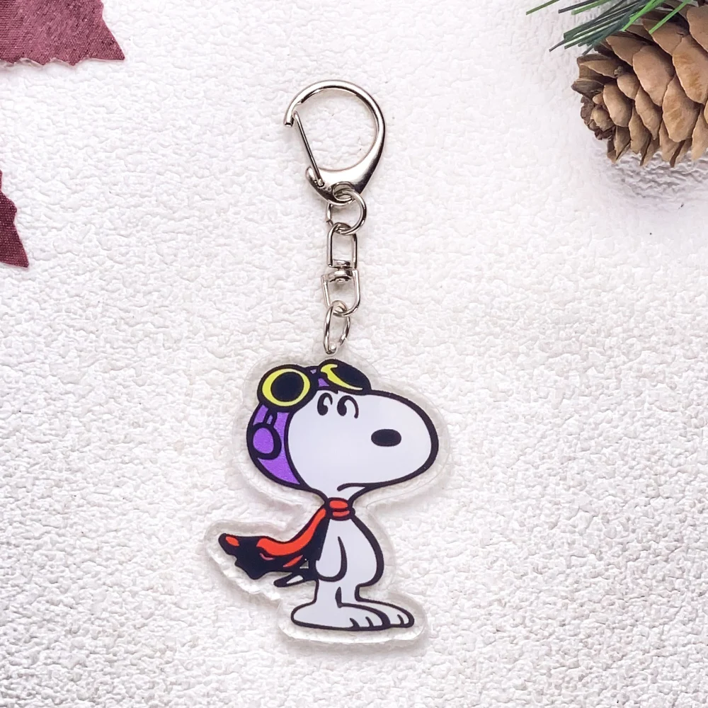 1/13 Stück Cartoon Snoopy Niedlicher Auto-Schlüsselanhänger Zubehör Acryl Lustige Anhänger für Taschen Kawaii Schlüsselhalter Rucksack-Dekoration – Detail 14