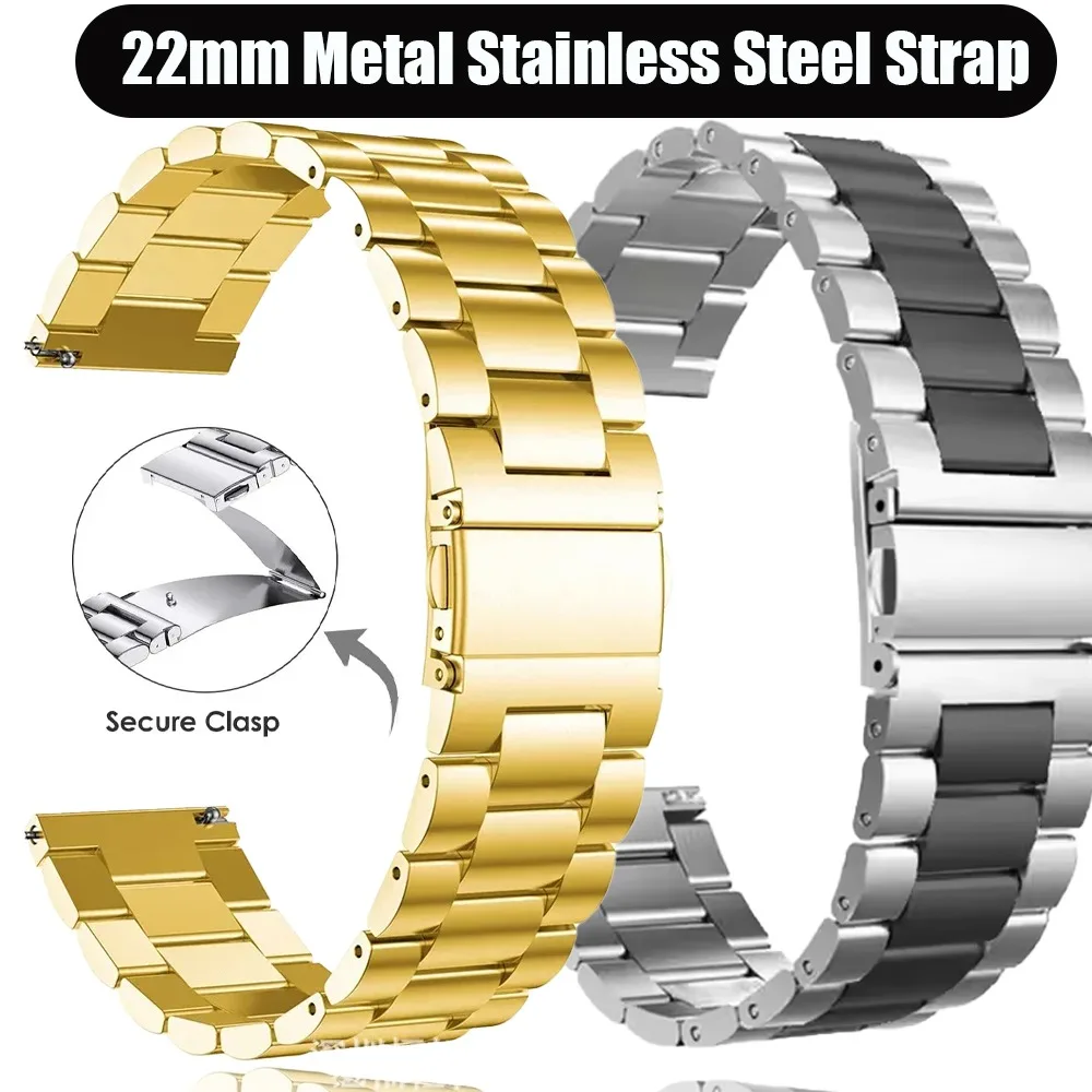22mm Metall-Edelstahlarmband für Xiaomi Watch 5/Oppo Watch S/X/X2/4 Pro Komfortables Armband für Huawei Watch 5 GT6-5-4 46mm