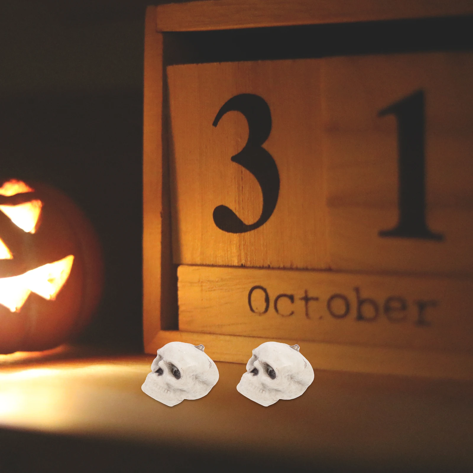 

18Pcs Halloween Skull Head Miniature Decoration Premium Pe Creepy Prank Prop Home Party Haunted House Decor Miniature Skulls