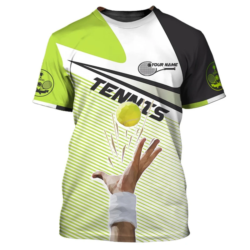 Custom Name Tennis Ball Graphic T-shirt Men Women Sport Fashion Street Trendy Round Neck T Shirts DIY Personality Men Tee Tops view 6
