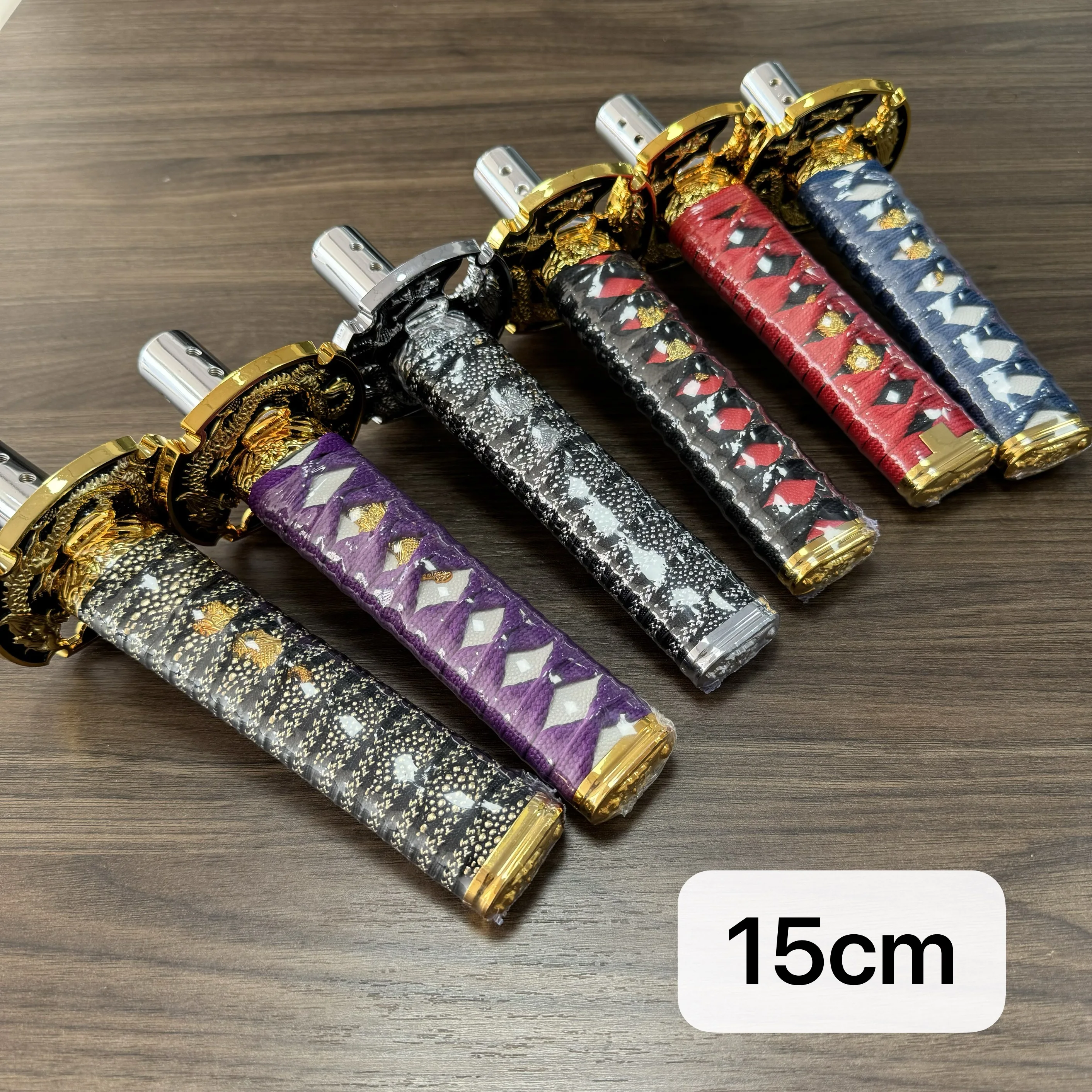 150mm JDM Katana Shift Knob Samurai Sword Gear Shifter Knob with 4 Adapters Universal Fits Most Manual & Automatic Car