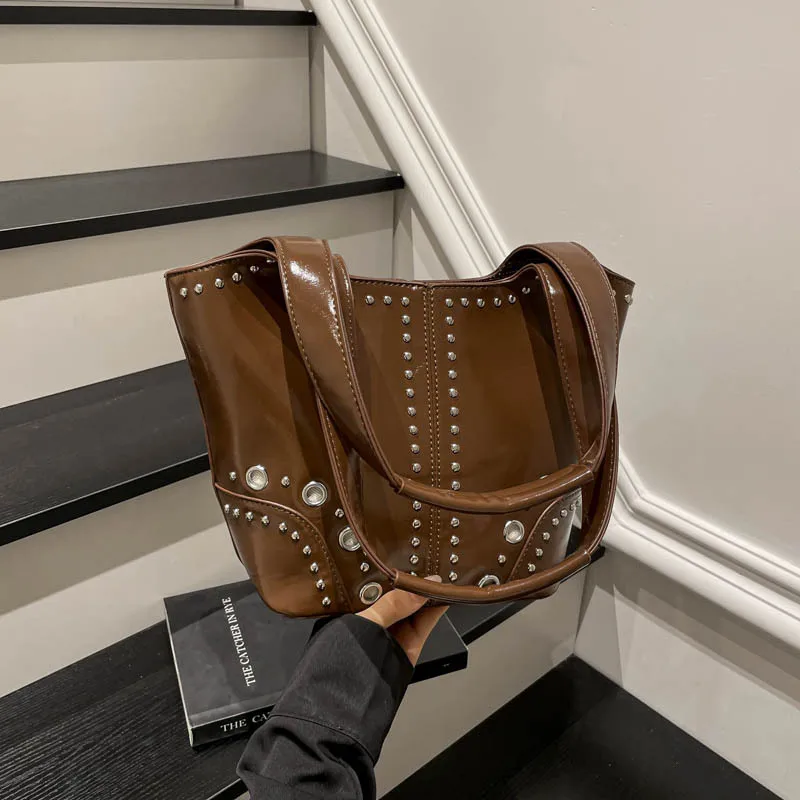 

2025 A/W Matte Textured Bucket Bag for Women, Spacious Large Tote Bag Fashion Underarm Purse for Work