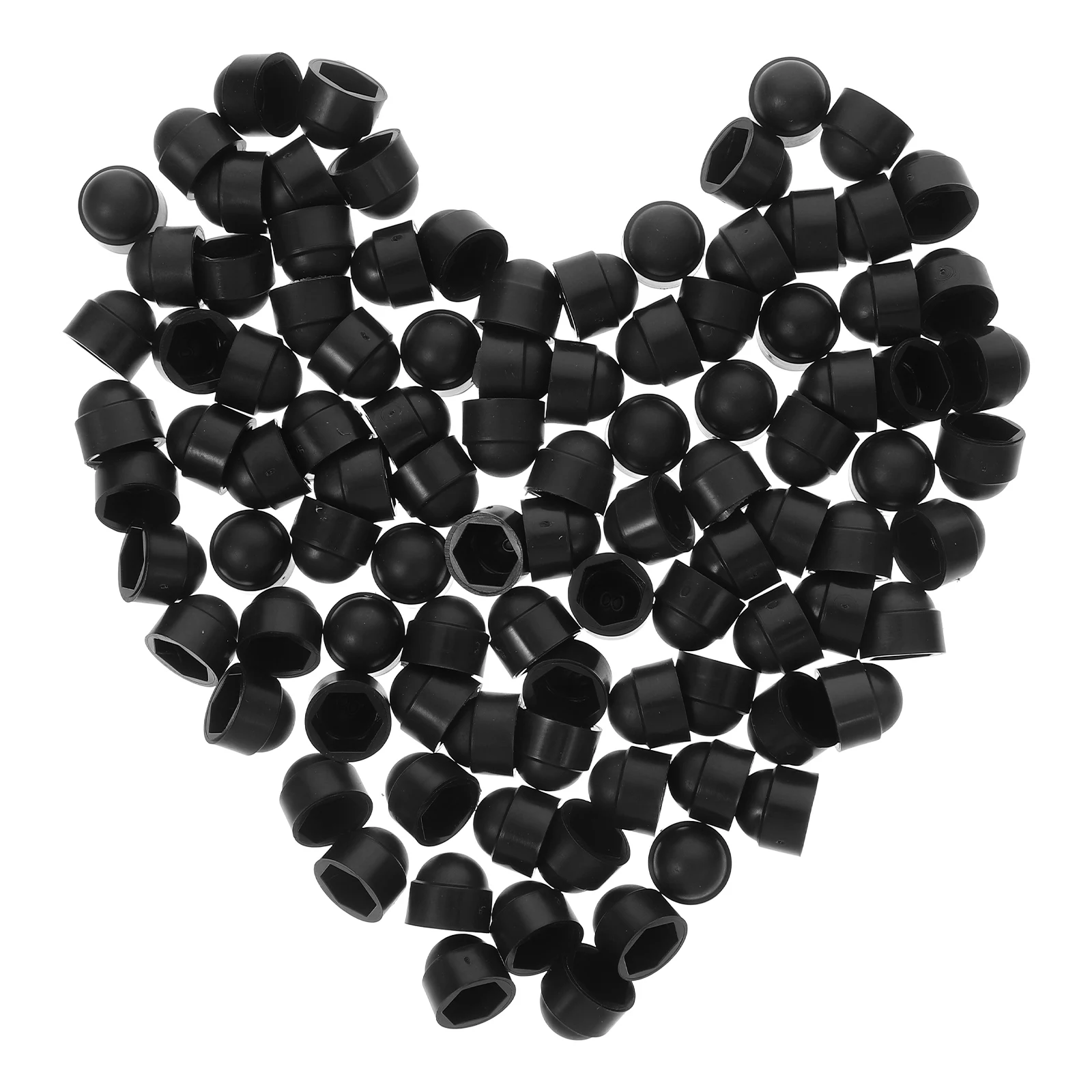 

100pcs Hex Covers Black Plastic Dome Protective Caps Bolt Thread Protectors For Machinery Automotive Screws Bolts Cap