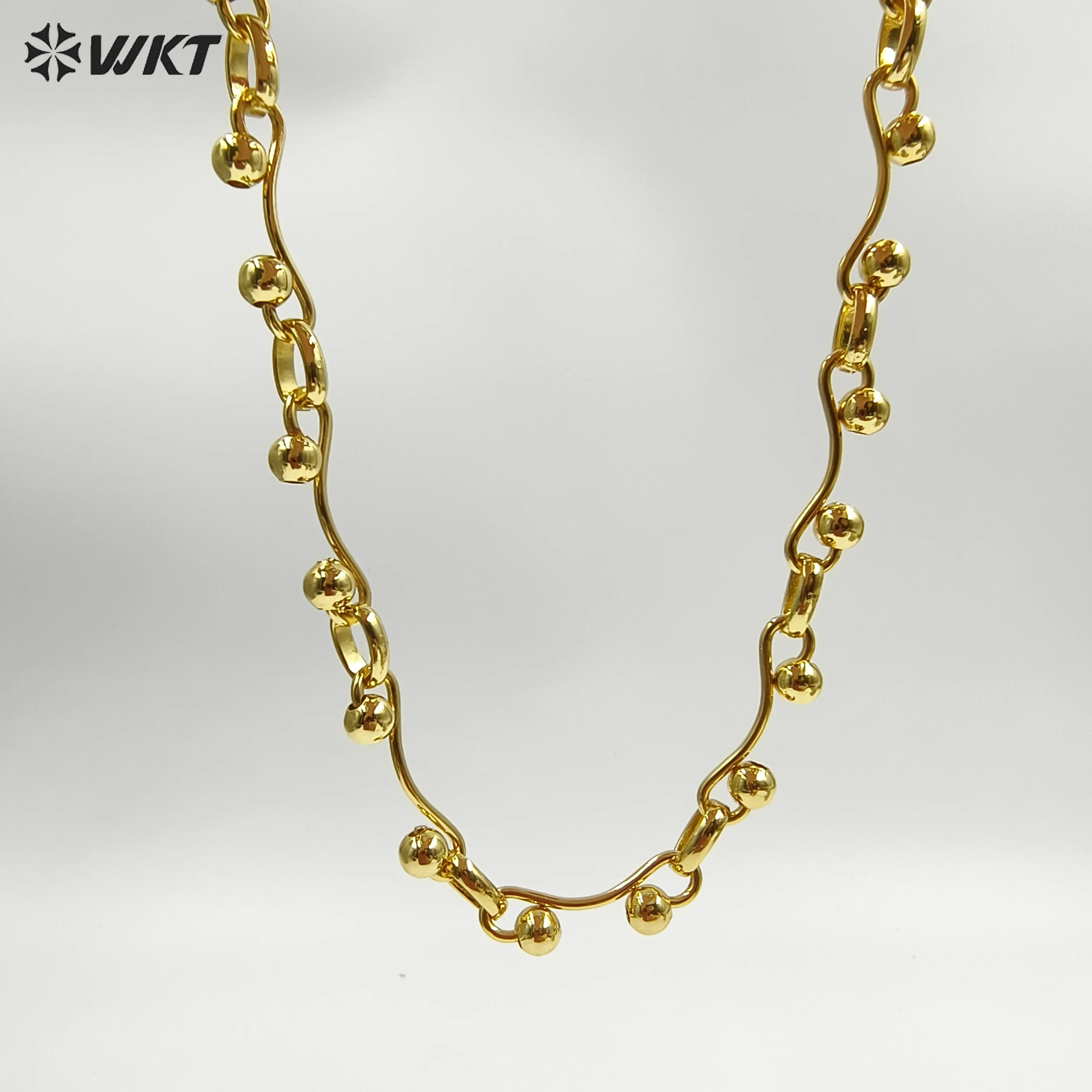 

WT-BC261 Красивая замечательная модная желтая латунная цепочка из 18-каратного настоящего золота для женщин, повседневные аксессуары