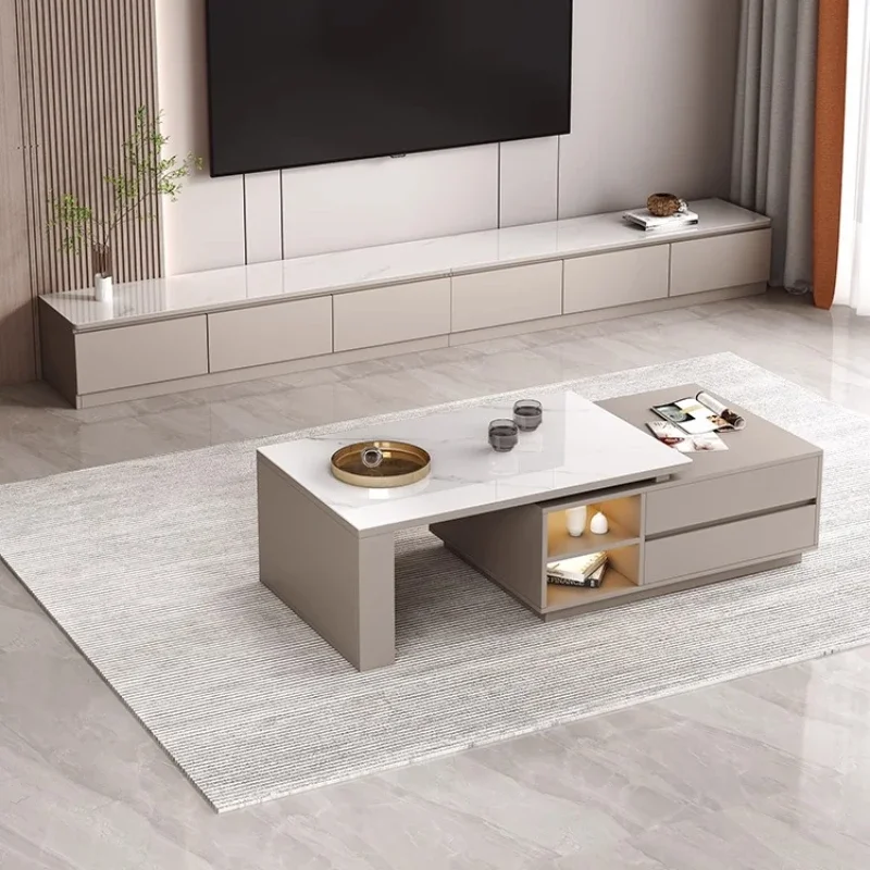 

Home Living Room Table Furniture Diverse Styles Storage Table Modern Luxury Retractable Rock Slab Side Tea Coffee Tables Side