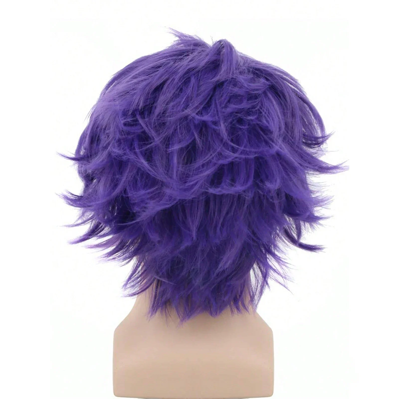 10Inch Synthetic Hair Purple Short Straight Shinsou Hitoshi Cosplay Wig for Halloween Christmas School Thanksgiving Day