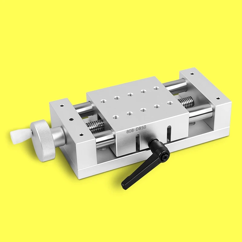 X-axis manual screw feed slide 80B-DB50/100/150/200/300 stroke simple fine-tuning platform