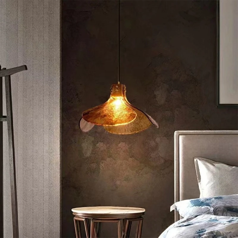 European Minimalist Style Pendant Light Four-leaf Clover Design Glass LED Hanging Lamps Parlor