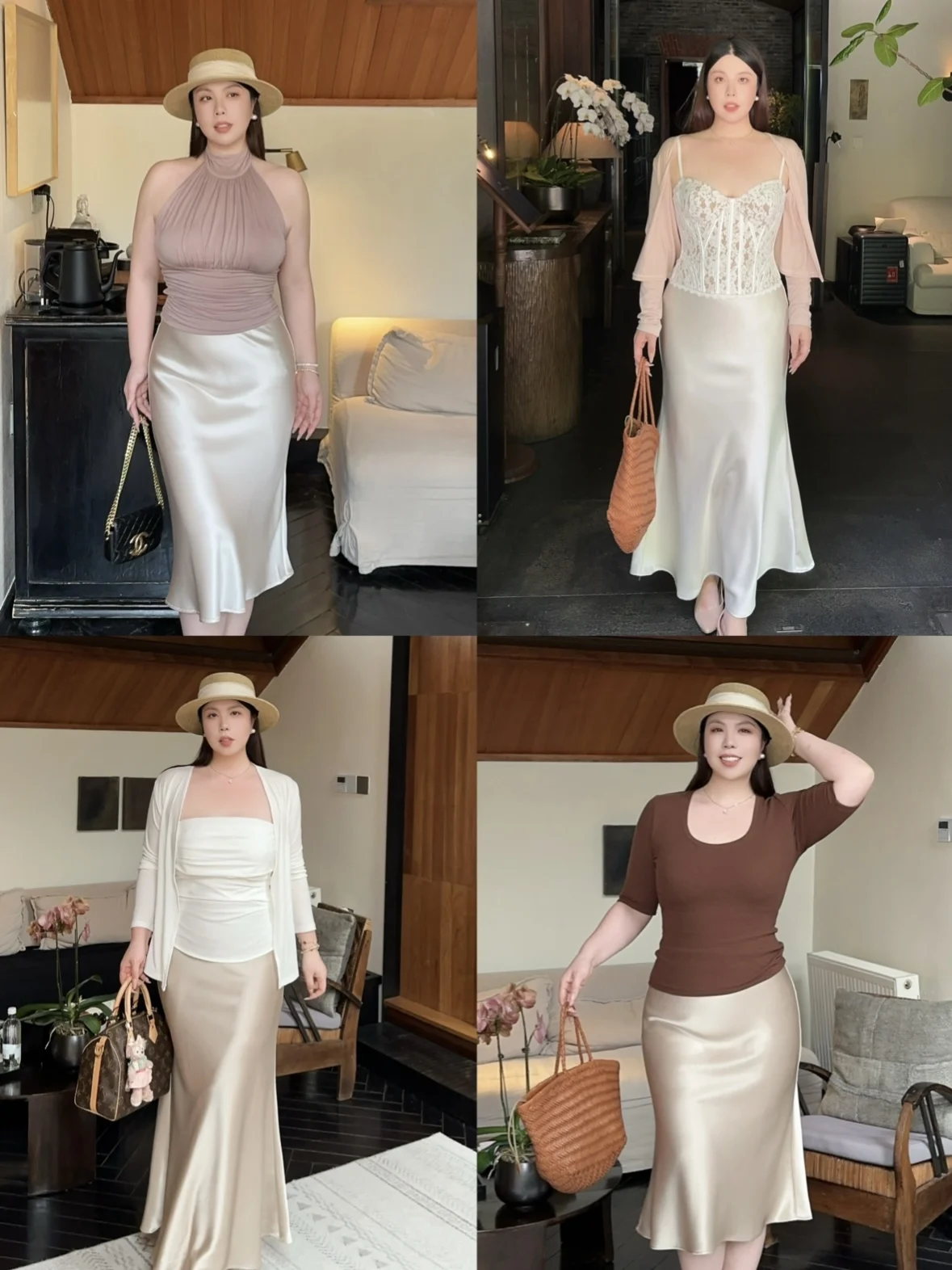

Versatile Commute Multi-Color Satin plus Size Half Skirt Draped Casual Long Skirt Half Skirt High-End Feel Slim Fit Bodycon