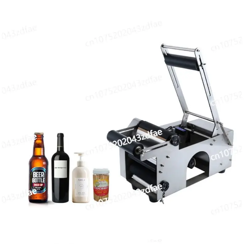 TK-21 Labeling Machine Small Desktop Semi Automatic Spirits Wine Tin Cans Jar Round Bottles Sticker Labeling Applicator Machine