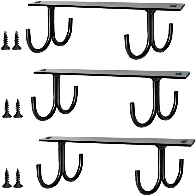 Mug RackUnder Cabinet Mug Rack, Mug Organizer Rack Cup Holder Under Shelf 12 Hanging Hooks Rack 3 Pack