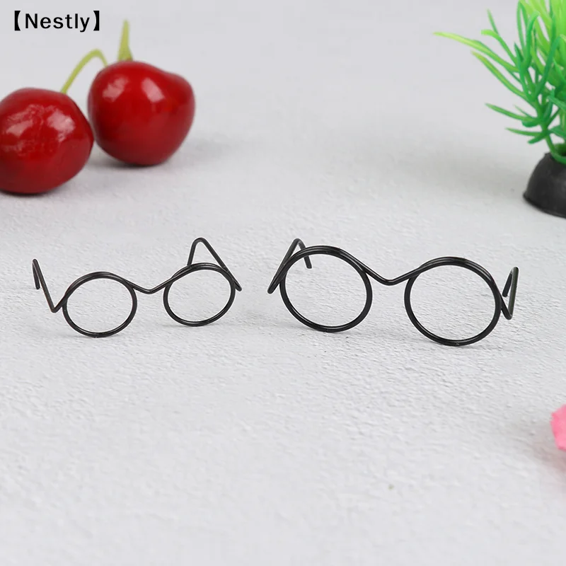 10Pcs Fashion Round Frame Lensless Retro Cool Doll Glasses For Doll 30cm〔Nest〕