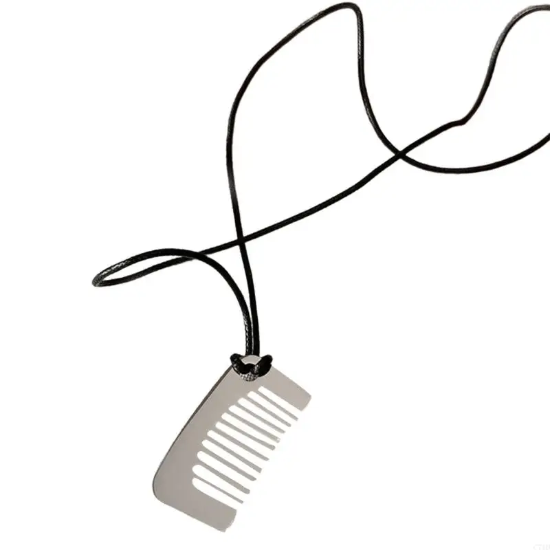 Trendy Metallic Comb Pendant Necklace Handmade Everyday Wear Clavicle Chain Fashion Accessories For Sensitive Skin