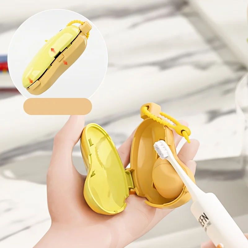 2/4Pcs Banana Toothbrush Head Protective Cover, Toothpaste Box, Portable Dust Cover, Travel Electric Toothbrush Storage Box