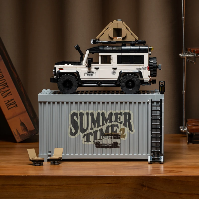 NEW PB8825 Land-Rover Camper Car SUV Speed Toy Building Block Brick with Container Display Box Desk Decor Xmas Chrismas Gift Kid