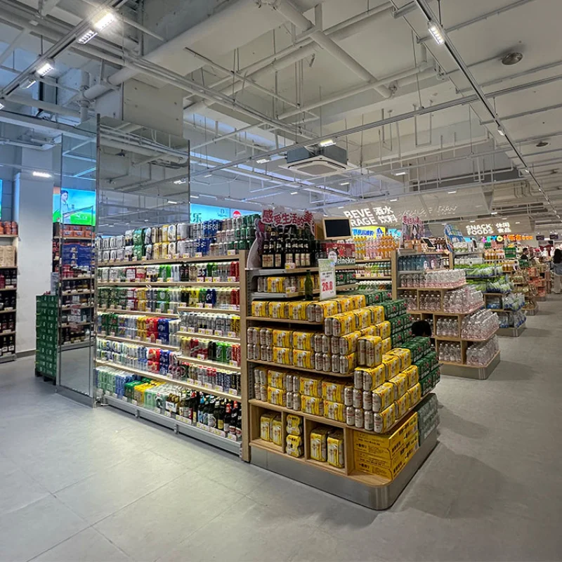 custom.XINDE Heavy Duty Steel Supermarket Rack Lozier Gondola Shelves Corrosion Freestanding Retail Store Display Sta