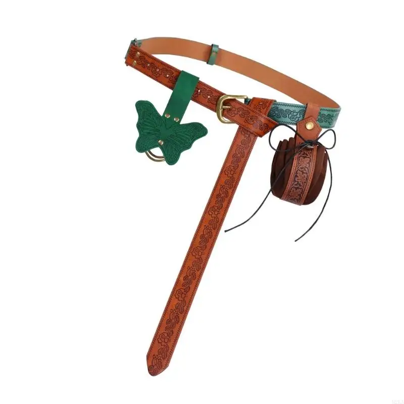 2025 뉴 르네상스 액세서리 중세 가죽 벨트 스커트 하이킹 할로윈 의상