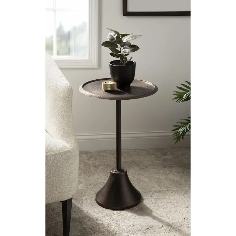 Sanzo Decorative Modern Pedestal Side Table for Use as Indoor Plant Stand or Bedroom Nightstand