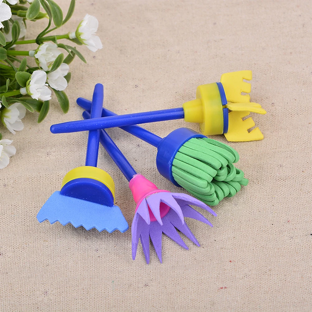 1 ensemble de bricolage Art éponge peinte et tablier ensemble coloré bébé début éducatif Graffiti dessin sceau Art fournitures avec plaque pour Kin