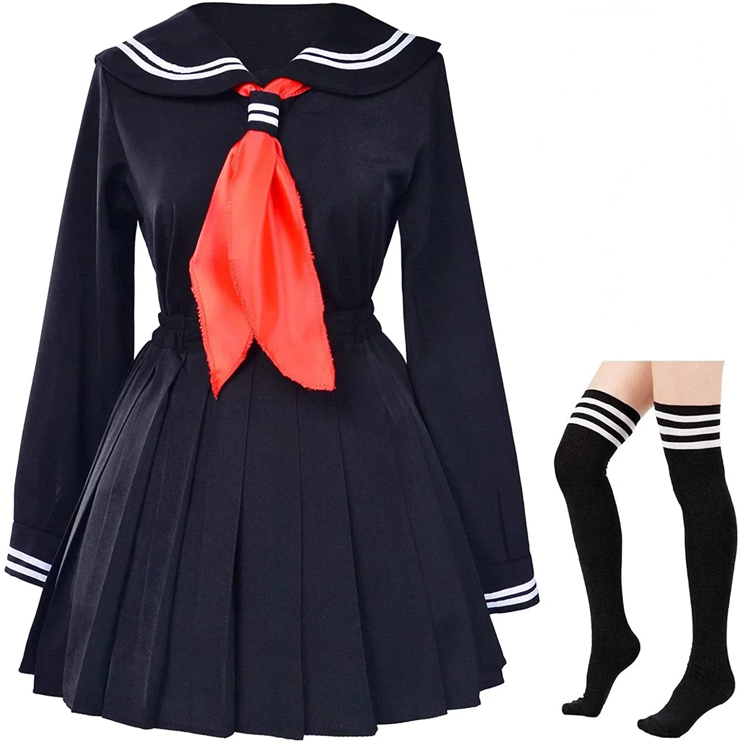Camicie eleganti da marinaio per ragazze classiche della scuola giapponese, costumi cosplay anime uniformi con set di calzini