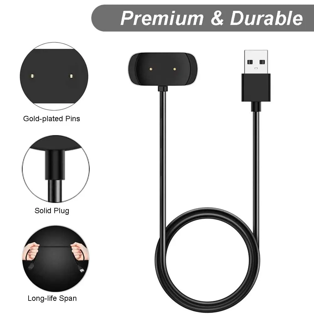 Charger for Amazfit Bip 3/ Bip 3 Pro/ GTS 4 Mini/ Bip U Pro/GTS 2/ GTR 2/ GTS2 Mini/ GTS 2e/ T-Rex Pro Charging Magnet Cable 1m
