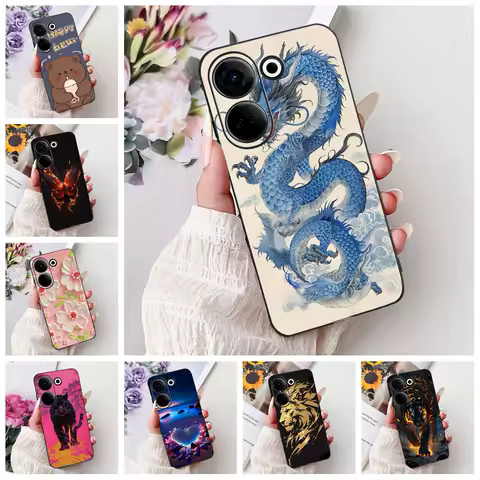 For Tecno Camon 20 Case Cover Silicone Cute Cartoon Luxury Shockproof Bumper Funda For Camon 20 Tecno CK6 CK6n Phone Case 6.67"