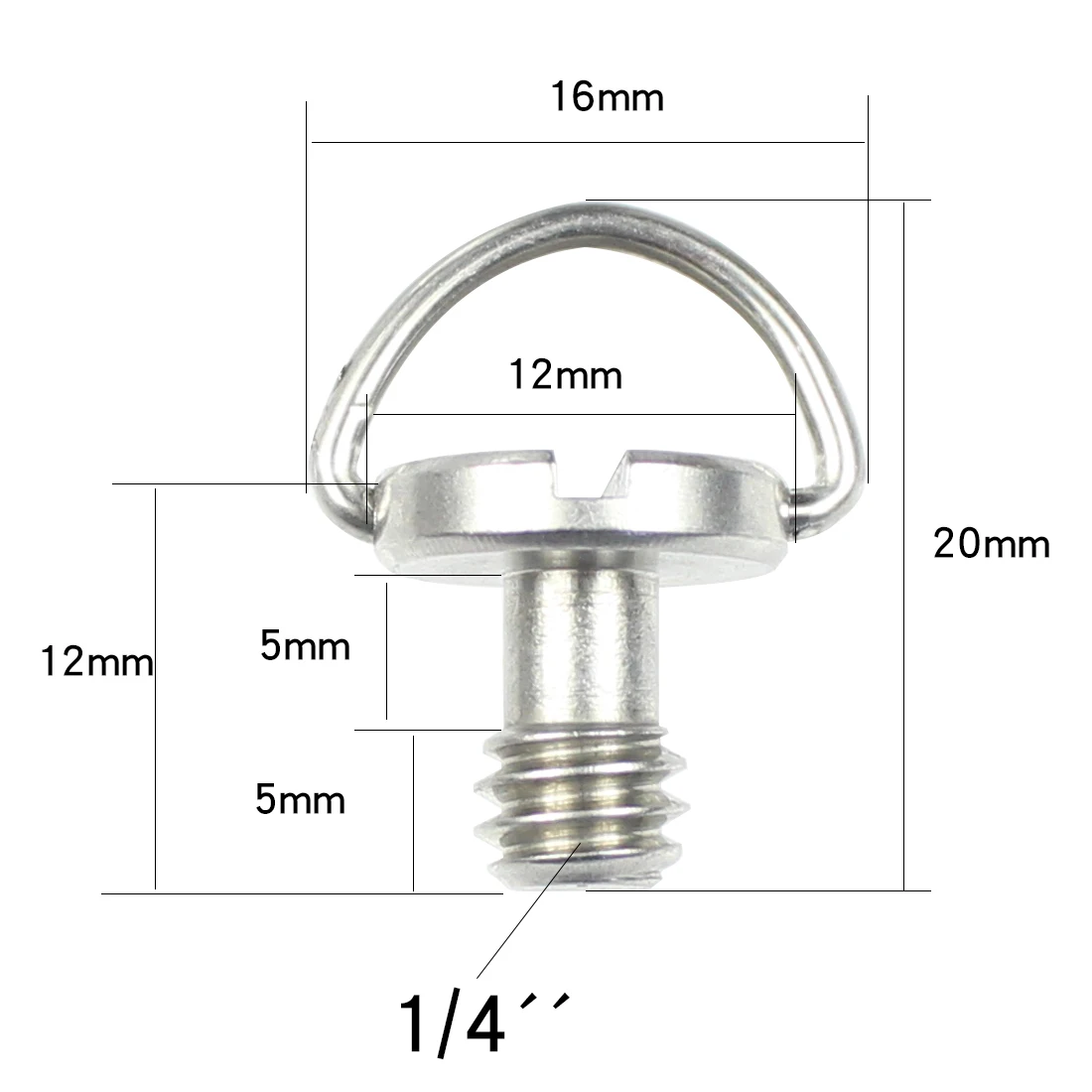 6PCS 1/4 "Stativ Schrauben D-Ring Edelstahl Schnellwechselplatte Adapter für DSLR Kamera Einbeinstativ Licht foto Studio Teile – Detail 1
