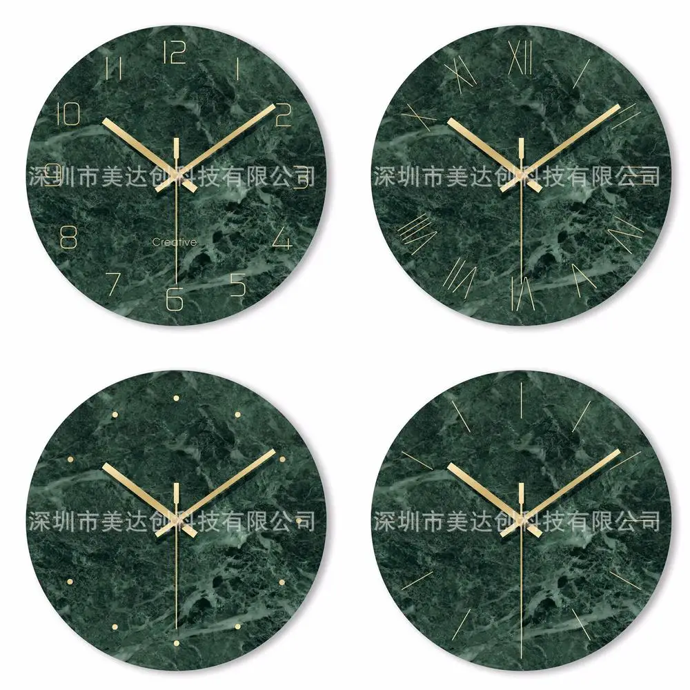Factory Direct Sale European Modern Starry Sky Tempered Glass Wall Clock Silent Home Decor Clock Simple Digital Wall Clock