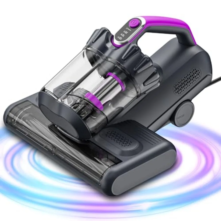 Mattress Vacuum Cleaner 17Kpa Suction 500W High Power Handheld Roller-Type Bed Vacuum Cleaner with U-V-C Light and High Heating