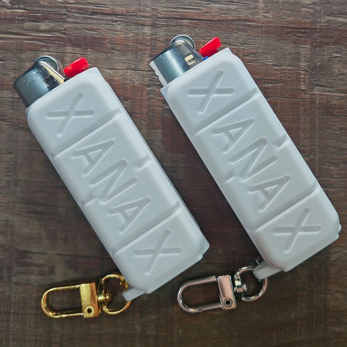 XANAX Lighter Case Cover Sleeve For Regular Bic J6 Lighters With Keychain Hook