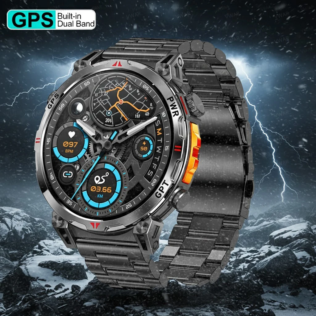 

2026 Military Grade GPS Sports SmartWatch Built-in GNSS Compass Altimeter 1.56-inch HD AMOLED Screen Swim Fitness Smartwatch Men