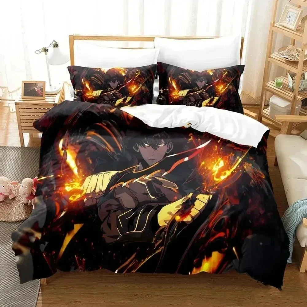 3D Print Fashion Anime SSolo Leveling Bedding Set Bedroom Soft Modern Bedspreads Comefortable Duvet Cover Quilt Cover Pillowcase