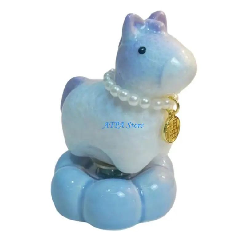 

U13C Handmade Rotating Lucky Horse Ornament Chinese New Year Ceramic Horse Decoration For Home Table Decors