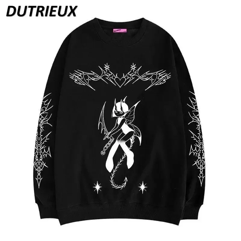 

Y2k Harajuku Girl пуловер с круглым вырезом в японском стиле женские толстовки повседневные свободные хлопковые милые милые топы с длинными рукавами для женщин