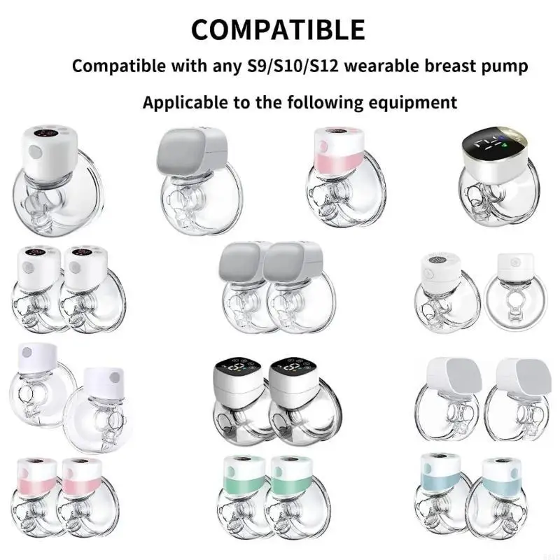 

581F Breast Dust Cover Flange Cover Milk Collection Cup Body Silicone Diaphragm Duckbill Valves Set for S12 Breast