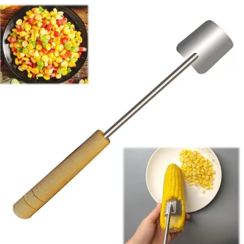 Flat-bottomed Corn Spatula, Stainless Steel Corn Thresher, Corn Chipper, Household Grain Peeler, Plane, Kitchen Small Tools