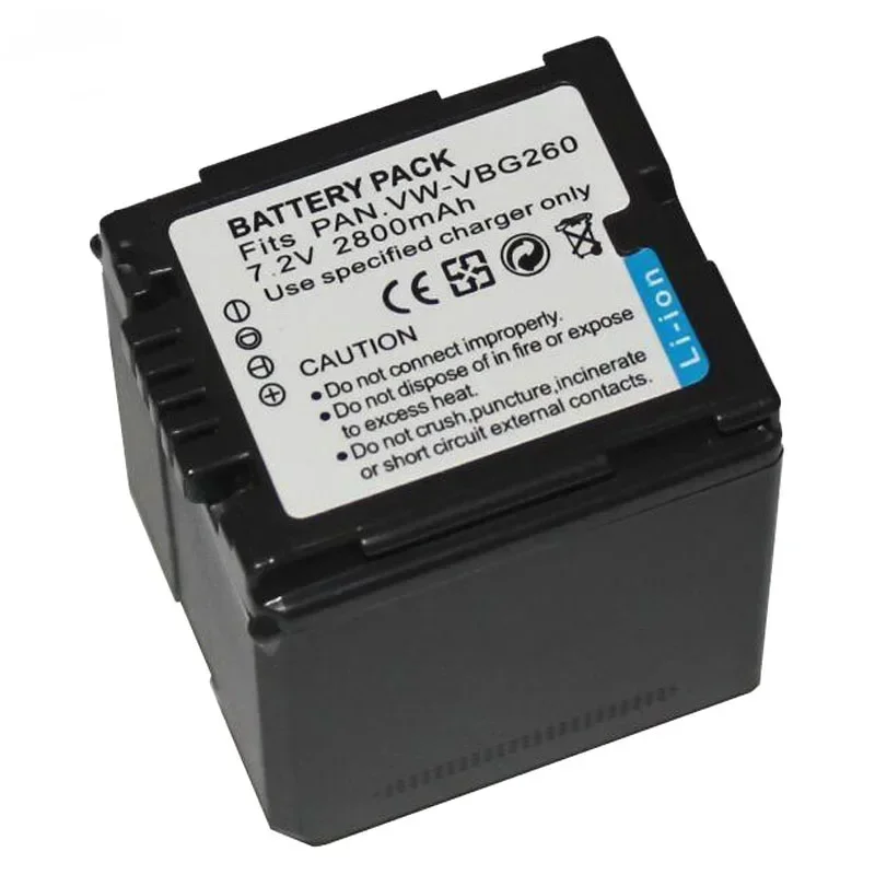 2800 мАч VW-VBG260 VWVBG260 Аккумулятор + зарядное устройство переменного тока для Panasonic VBG070 VBG130 HDC-HS700 TM700 HS300 TM300 HS250 SD20 HS20 SDT750
