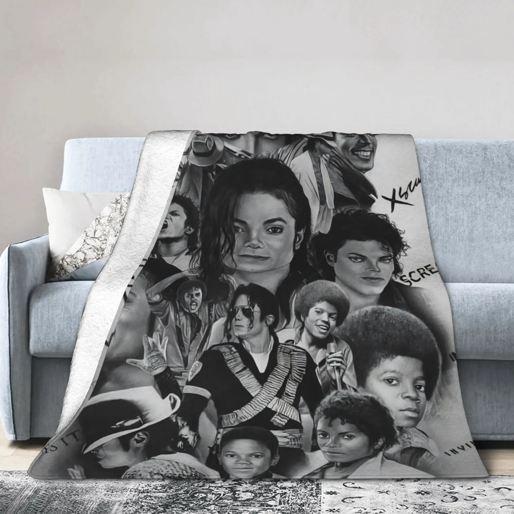 Dancer Michael Jackson Thriller Musician Blanket King of Pop Music Moonwalker Movie  Throw Blanket Bed Fashion Bedspread