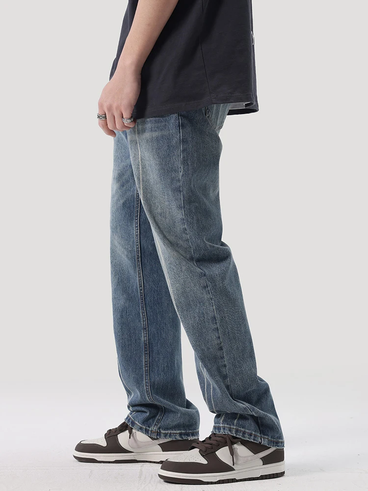 

American High Street Men's Jeans Trendy Brand Spring Summer Vintage Straight Loose Wide Leg Casual Pants Versatile Haome