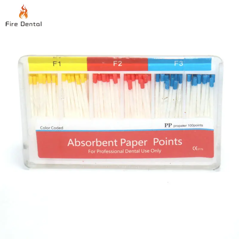 1 Pack Dental Absorbent Paper Points F1 F2 F3 Assorted 100pcs Dentist Dental Materials for Root Canal Cleaning