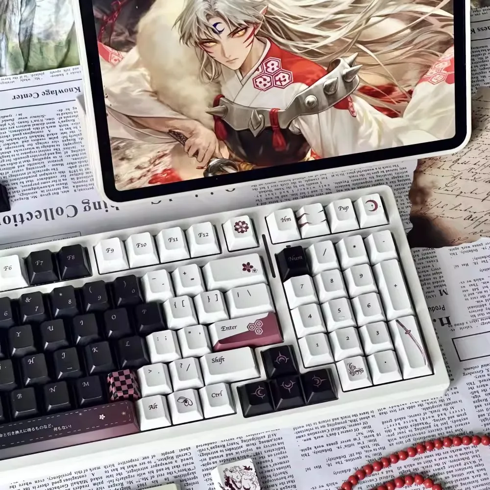 

1 Set Sesshoumaru Keycaps PBT Dye Sub Key Caps Cherry Profile Anime Cartoon Keycap For MX Switches 61 64 68 84 87 96 98 Keyboard