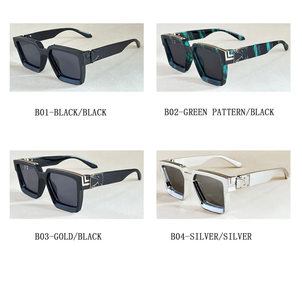 Quadratische Sonnenbrille für Herren, Retro-Millionär-Sonnenbrille für Damen, 2025, trendige Vintage-Urlaubsmode, Brille, Gafas De Sol Hombre Lunette – Detail 24