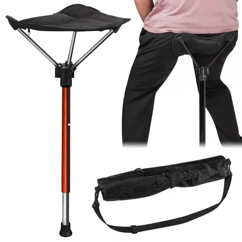

Lightweight Collapsible Camping Stool One Leg Adjustable Hiking Chair for Outdoor Travel and Picnics
