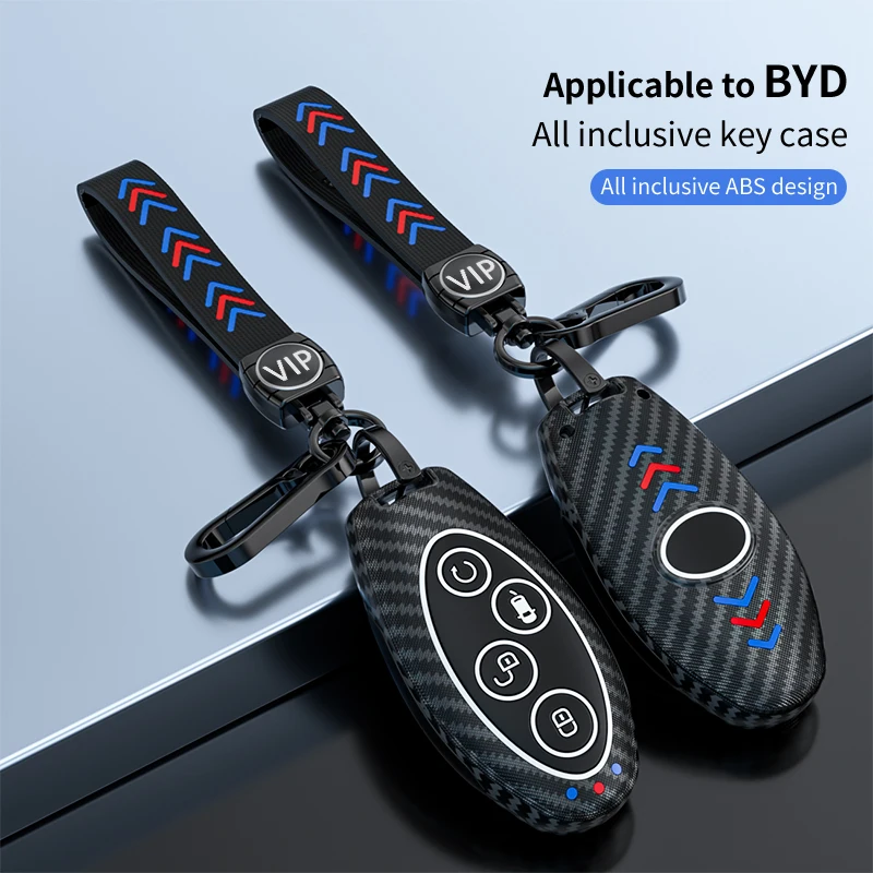 1PCS4Buttons Frosted Car Remote Smart Key Case Cover Shell Fob For BYD Smart Remote Car Key Accessories With Keychain Waterproof