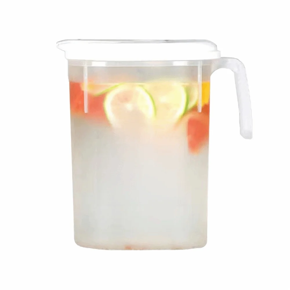 1800ml Water Jug Large Capacity Container Food Grade Resin Beverage Pitcher Transparent Visible Wide Mouth Iced Drink Container